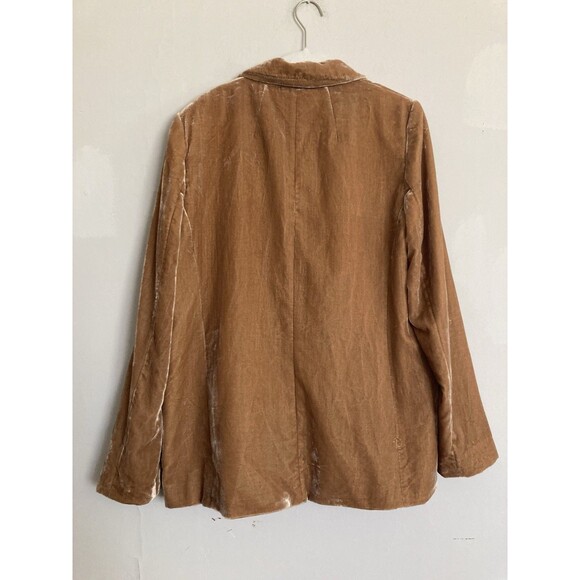 Banana Republic Slouchy Velvet Blazer Jacket 10 Gold Burnished Marshmallow - Picture 5 of 9
